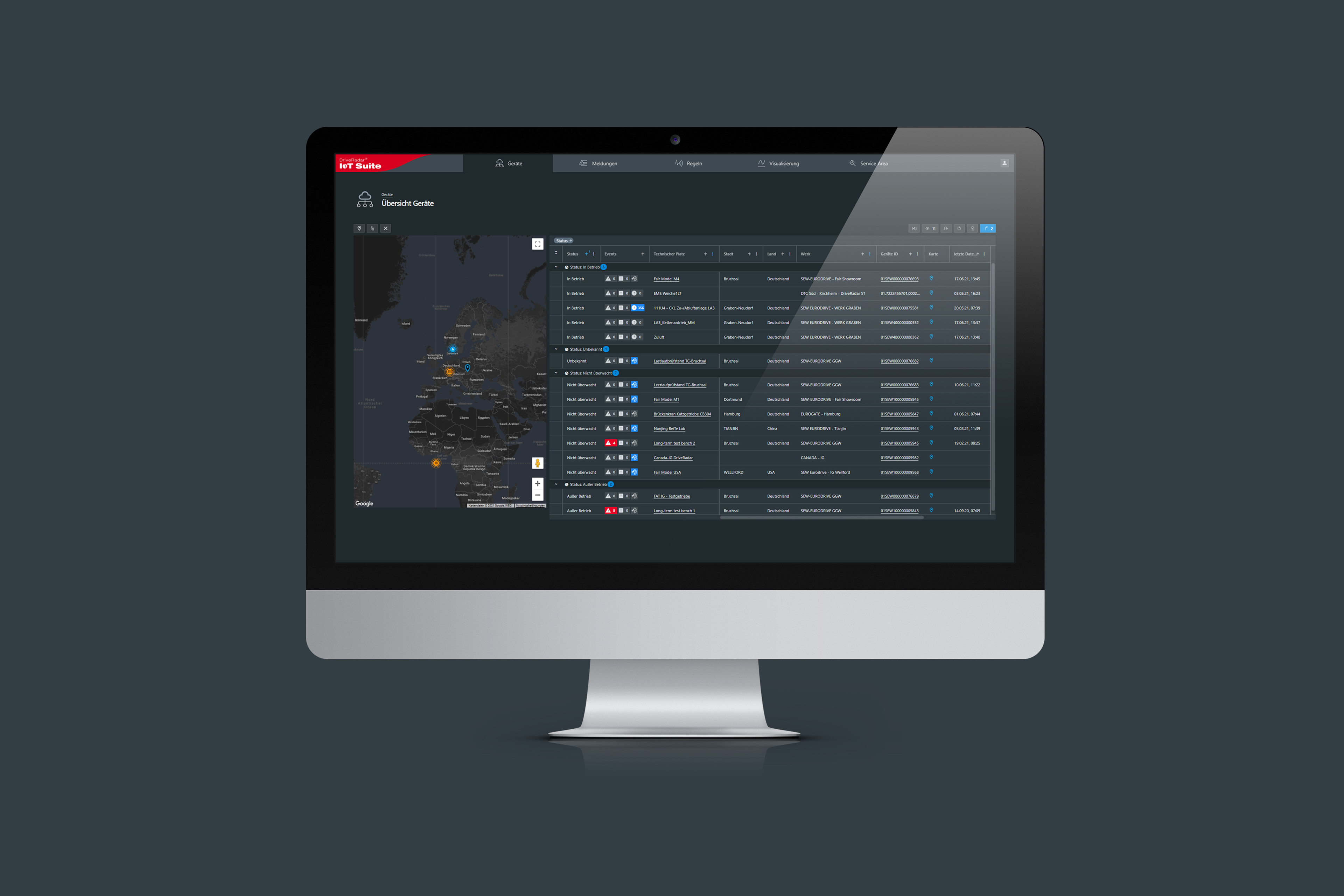 DriveRadar® IoT Suite / Device list view