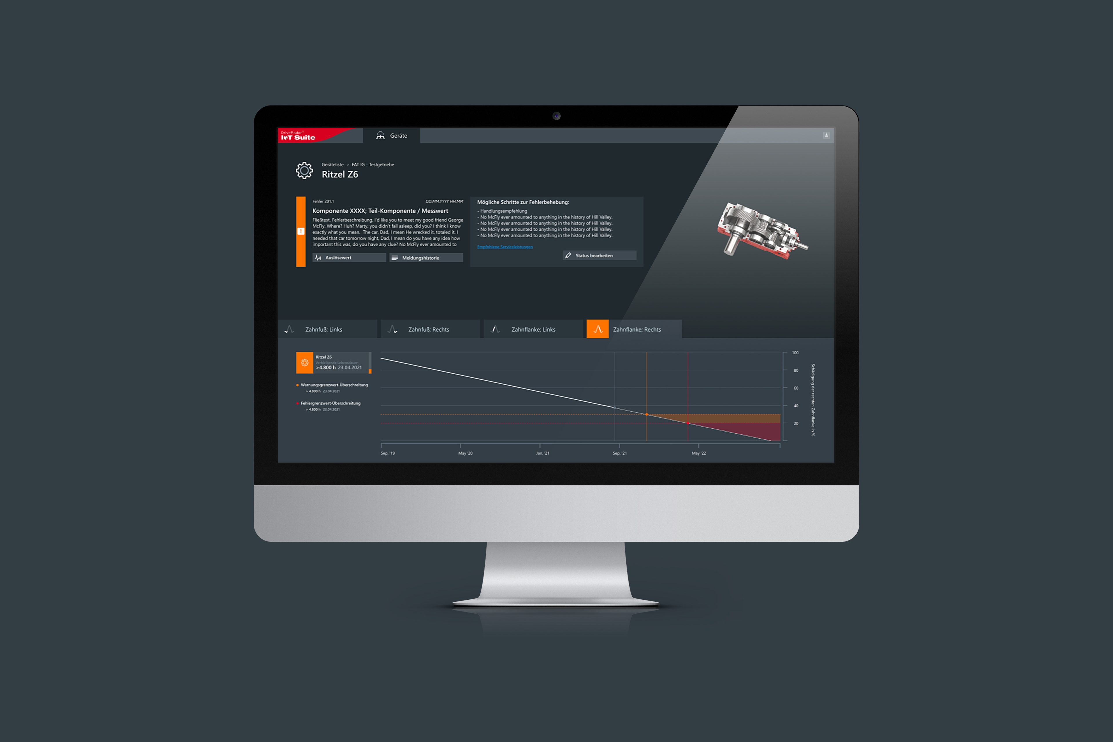 DriveRadar® IoT Suite / Recommended actions view